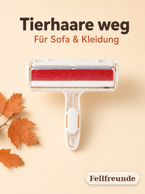 Tierhaar-Entferner Roller in Weiß mit roter Rolle, Produktfoto