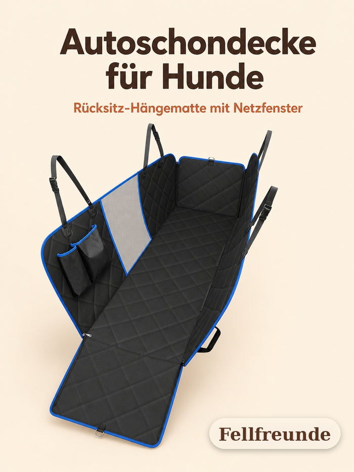 Autoschondecke für Hunde mit Sichtfenster – Rücksitz-Hängematte, Produktansicht