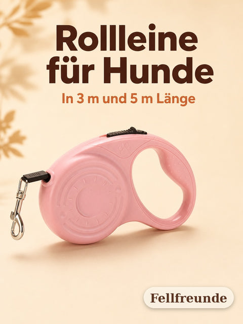 Rollleine für Hunde in Rosa, 3 m und 5 m Länge