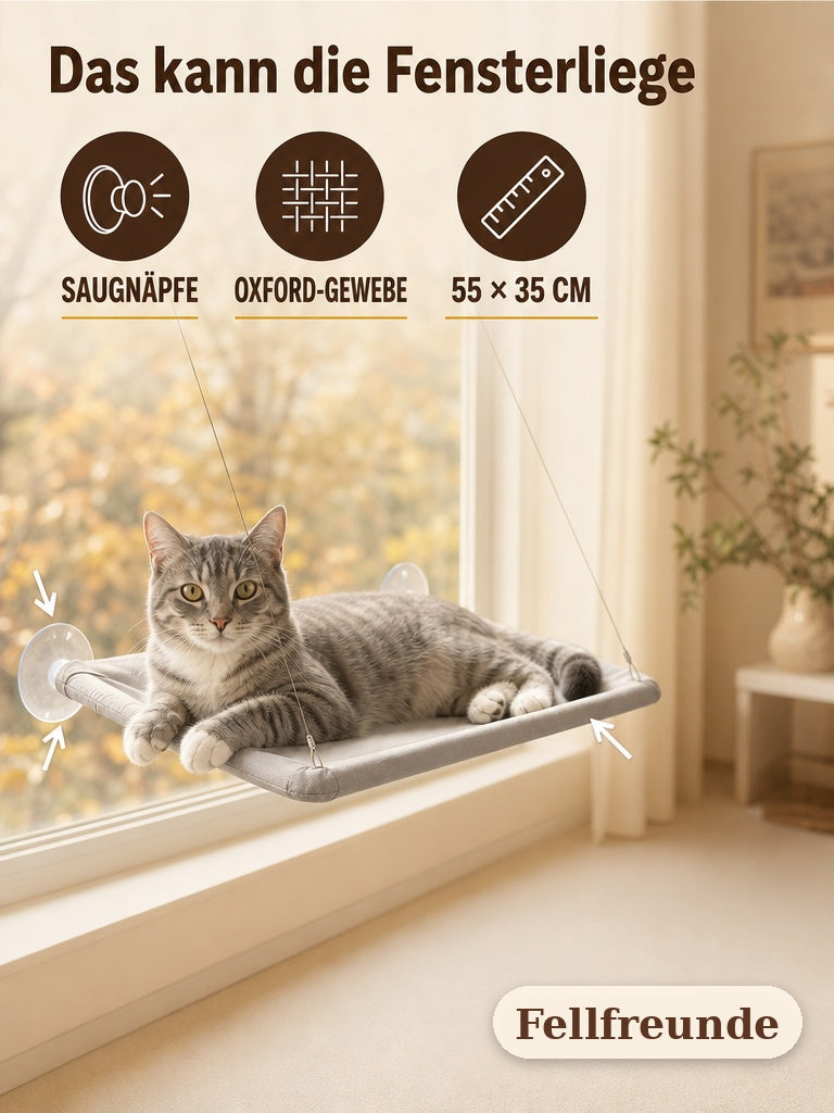 Vorteile der Katzen-Fensterliege: Saugnäpfe, Oxford-Gewebe, 55 × 35 cm (2)