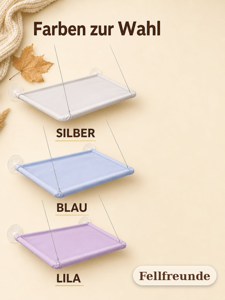 Katzen-Fensterliege in den Farben Silber, Blau und Lila (6)