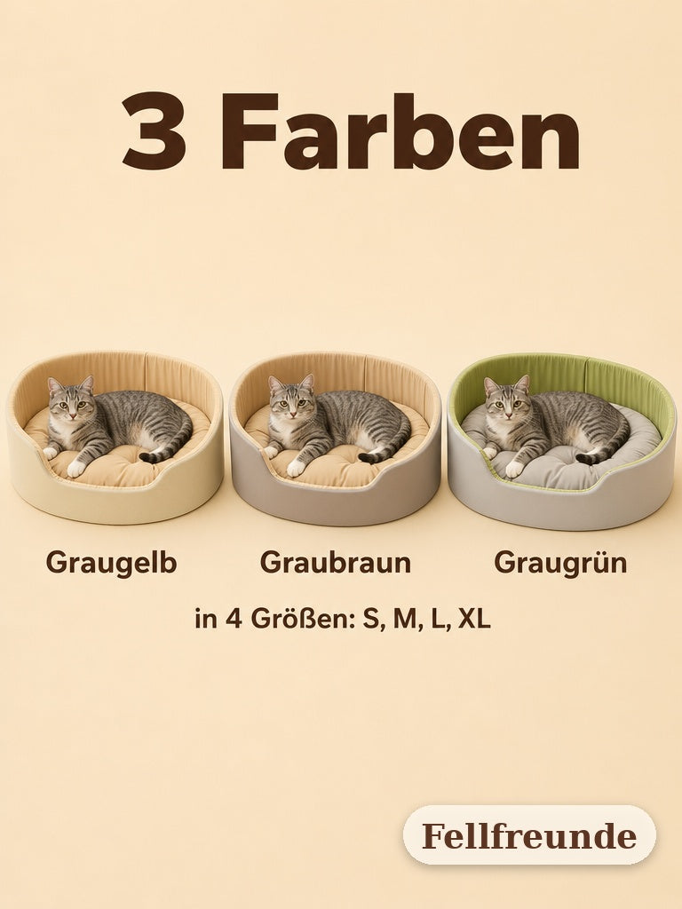 Haustierbett in drei Farben: Graugelb, Graubraun, Graugrün, in 4 Größen (6)