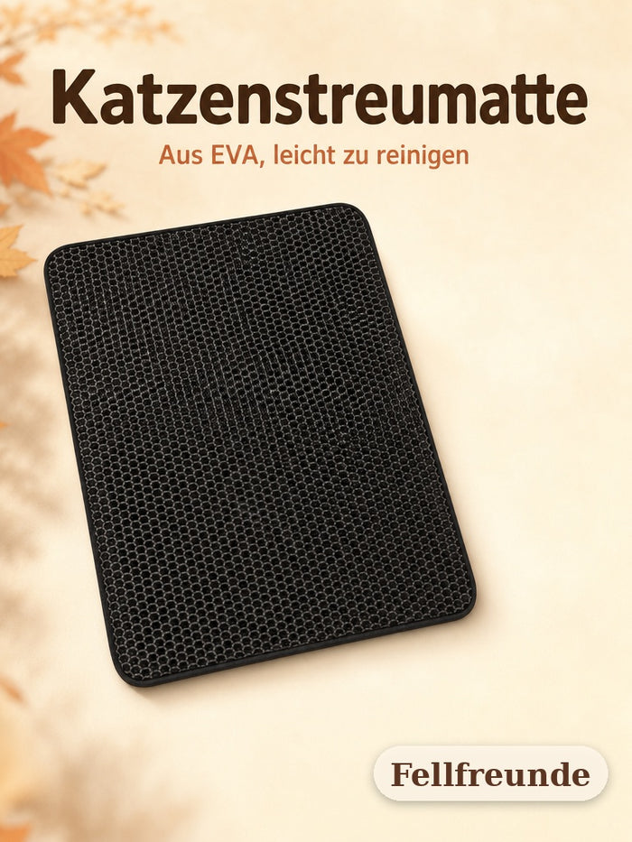 Katzenstreumatte aus EVA in Schwarz mit Wabenstruktur