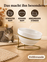 Keramik-Katzennapf geneigt mit Ständer – erhöhter Futternapf Bild 2
