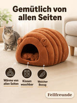 Kuschelhöhle für Katzen – warmes Katzenbett für den Winter Bild 2