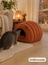 Kuschelhöhle für Katzen – warmes Katzenbett für den Winter Bild 5