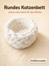 Katzenbett rund aus Plüsch – Kuschelkissen für Katzen Bild 1