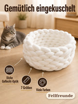 Katzenbett rund aus Plüsch – Kuschelkissen für Katzen Bild 2