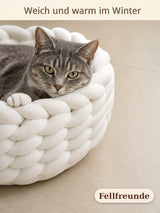 Katzenbett rund aus Plüsch – Kuschelkissen für Katzen Bild 4