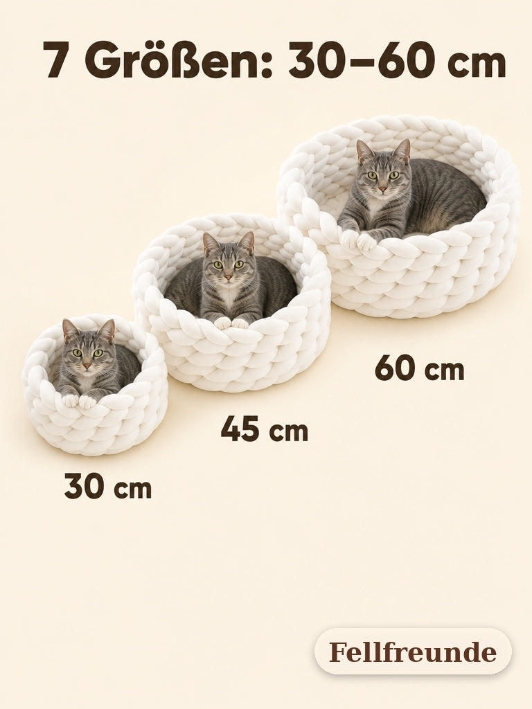 Rundes Katzenbett in drei von sieben Größen: 30, 45 und 60 cm (6)
