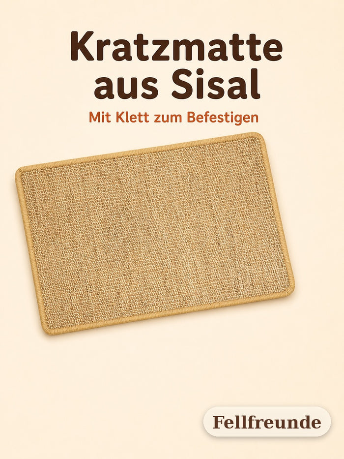 Kratzmatte aus Sisal für Katzen mit Klett zum Befestigen